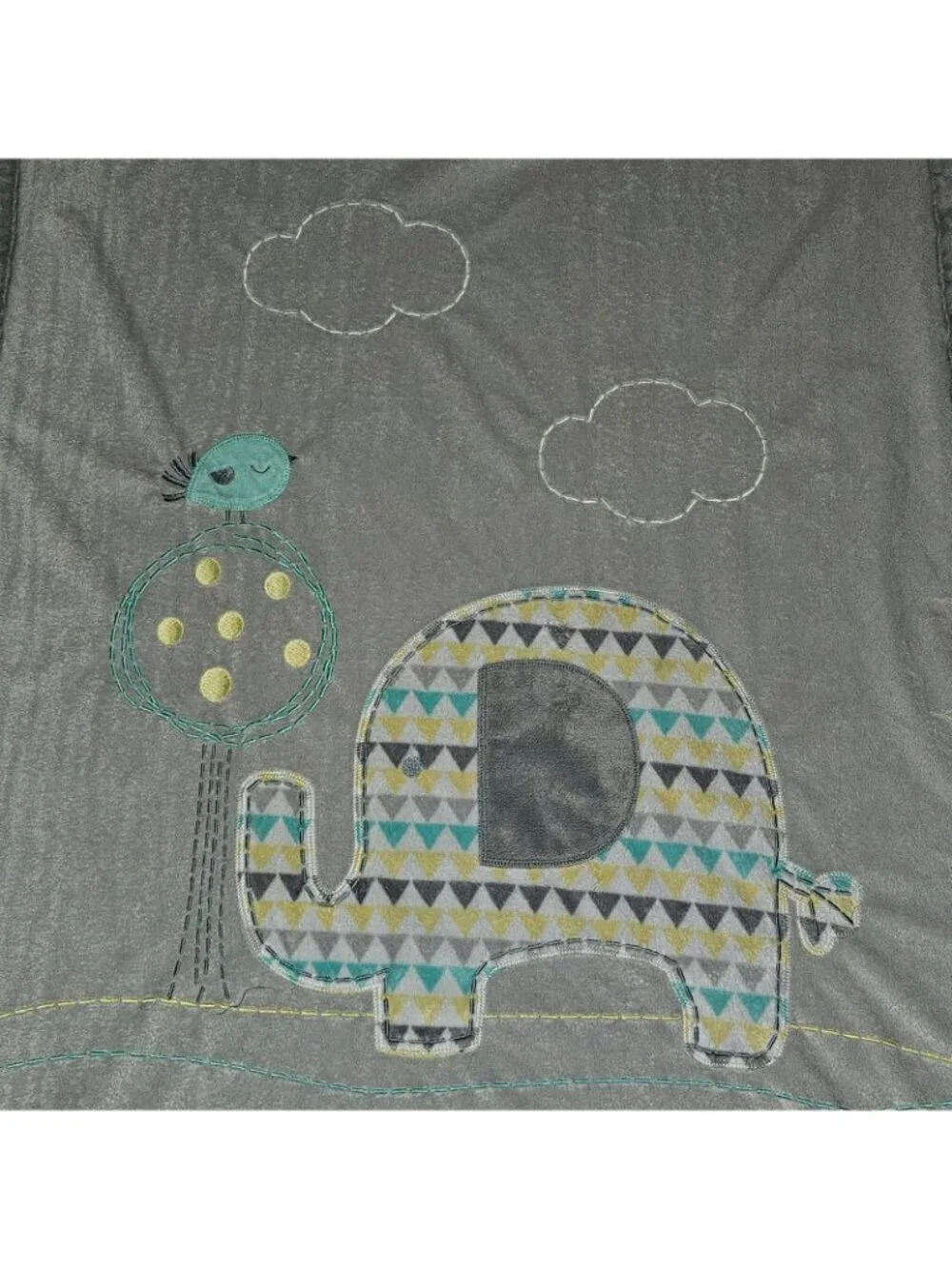 Koala Baby Blanket Gray Aqua Blue Yellow Elephant Bird Tree Clouds Fleece 2014
